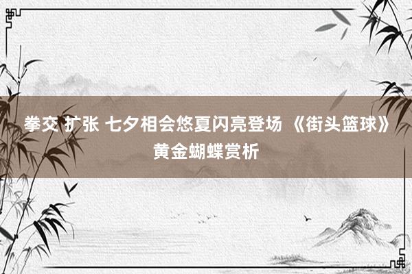 拳交 扩张 七夕相会悠夏闪亮登场 《街头篮球》黄金蝴蝶赏析